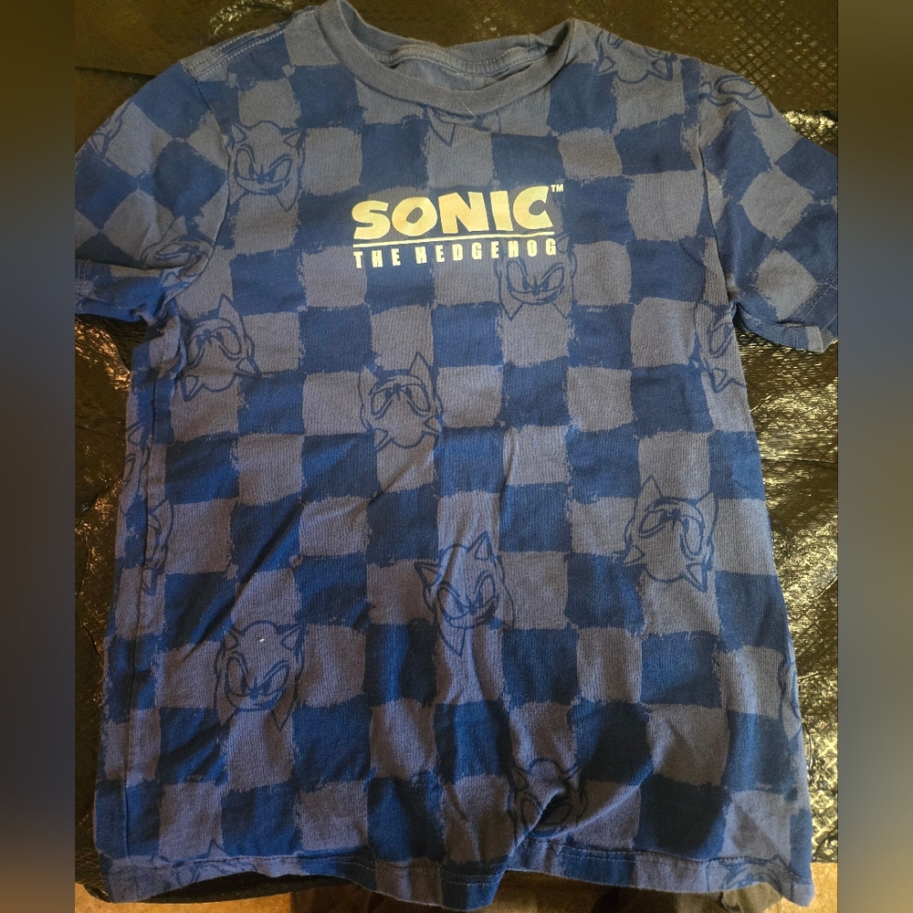 Sonic the Hedgehog Sega Checkered T-Shirt Boys M (8)